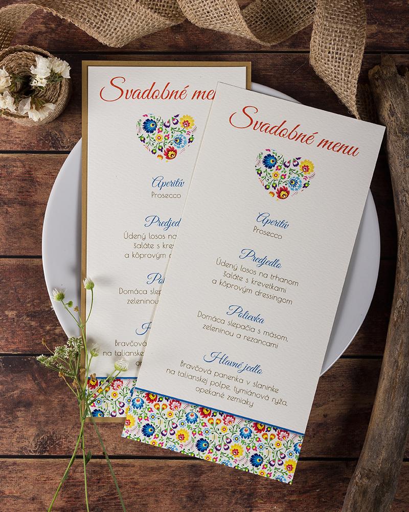 Svatební menu s lidovým motivem I.