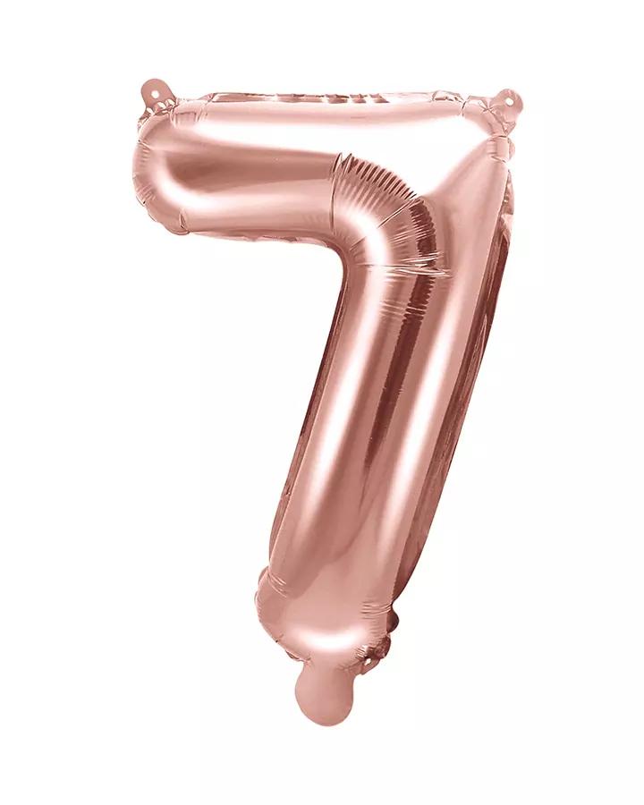Fóliový balón číslo 7, růžovo-zlatý, 86 cm