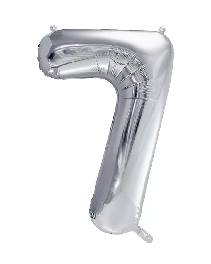 Fóliový balón číslo 7, stříbrný, 86 cm