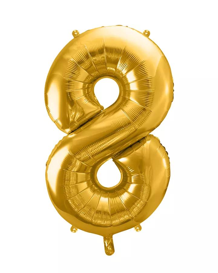 Fóliový balón číslo 7, zlatý, 86 cm