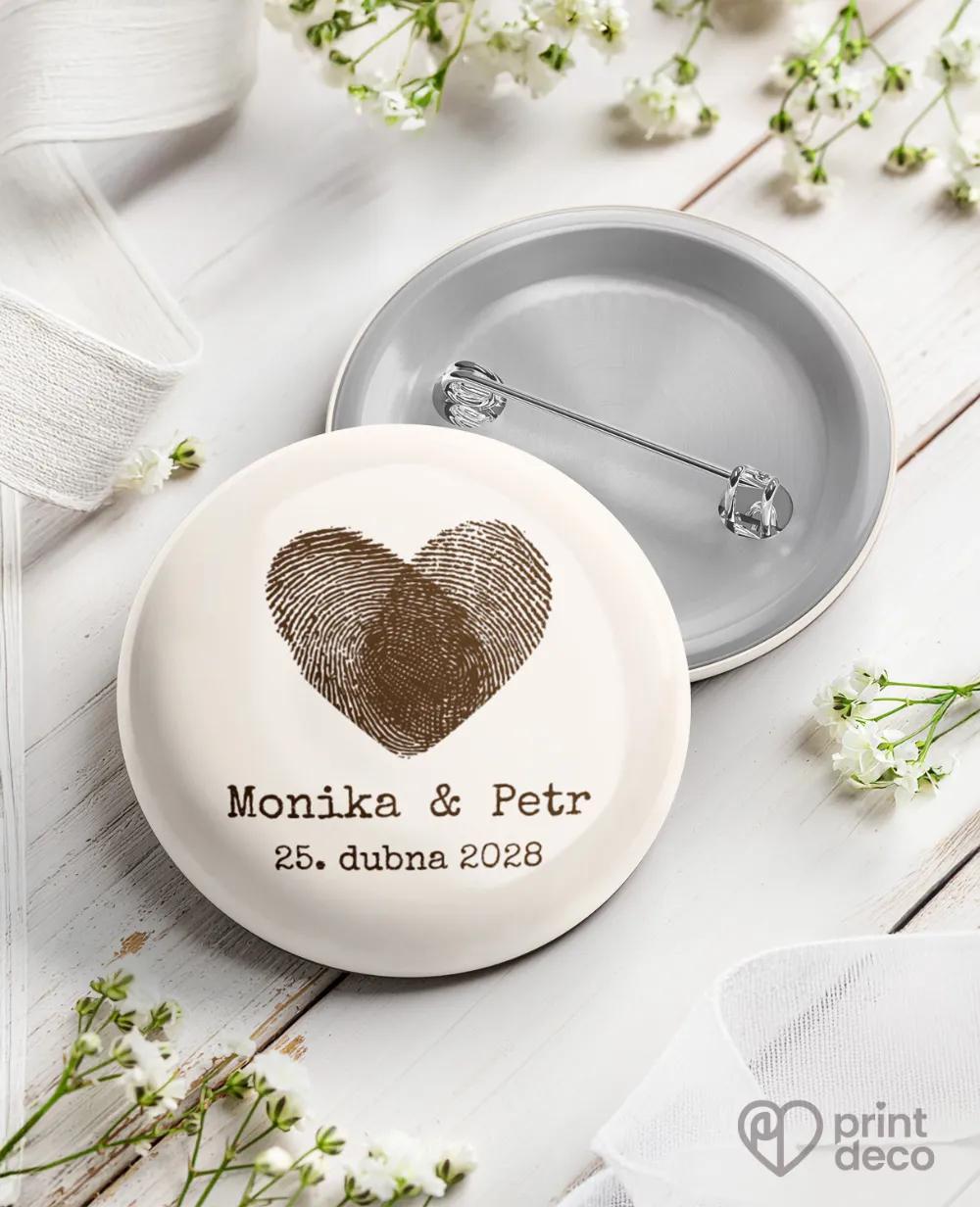 Kovové svatební odznaky ve vintage stylu Vintage I.