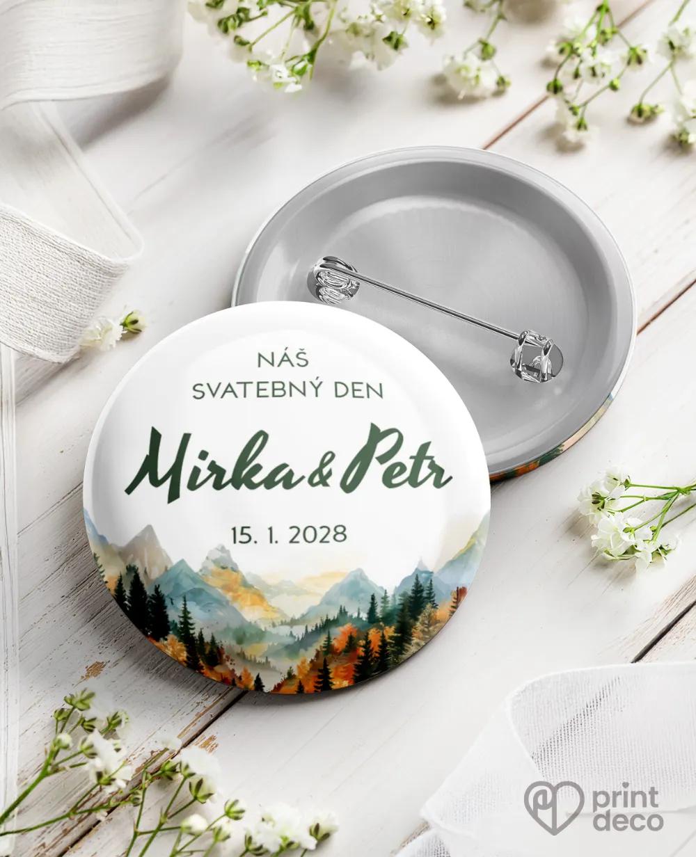 Kovové svatební odznaky – Podzimní romance