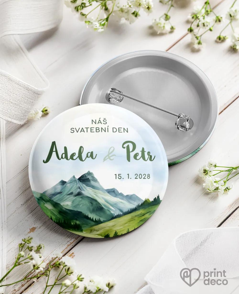 Kovové svatební odznaky – Láska z hor III.