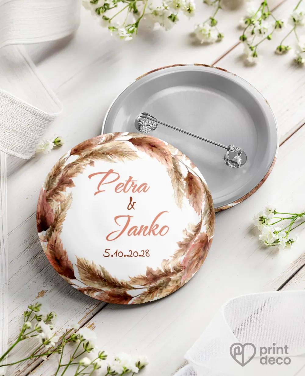 Kovové svatební odznaky - Bohem I.