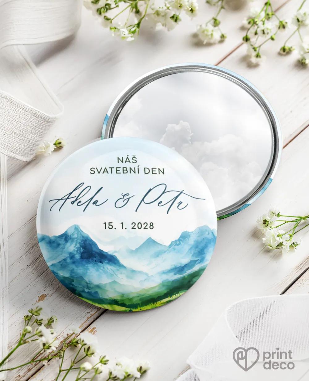 Kovová svatební zrcátka - Láska z hor V.