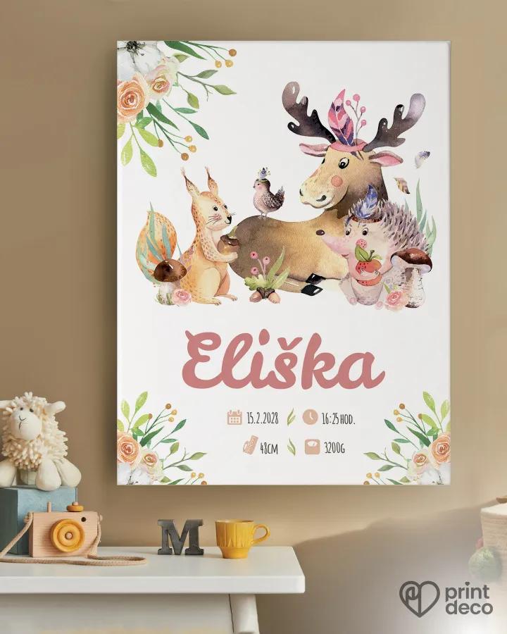 Dětský plakát s motivem lesních zvířátek