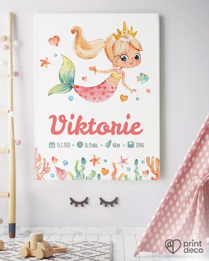 Dětský plakát s motivem malé mořské víly