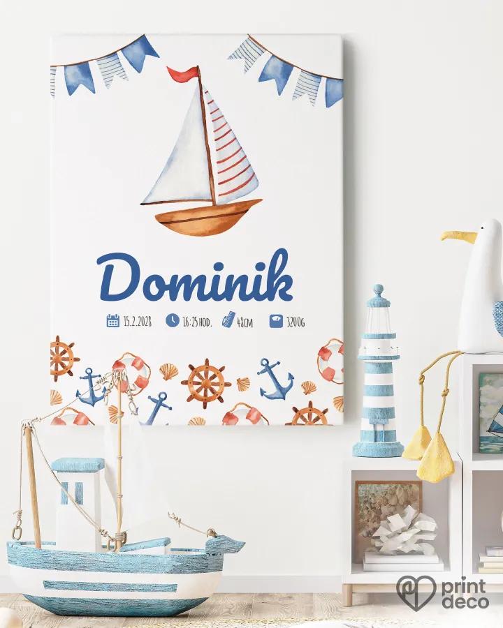 Dětský plakát s plachetnicí