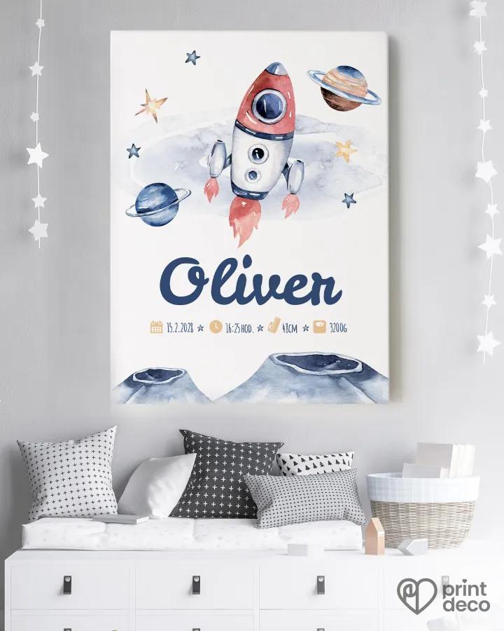 Dětský plakát s motivem rakety
