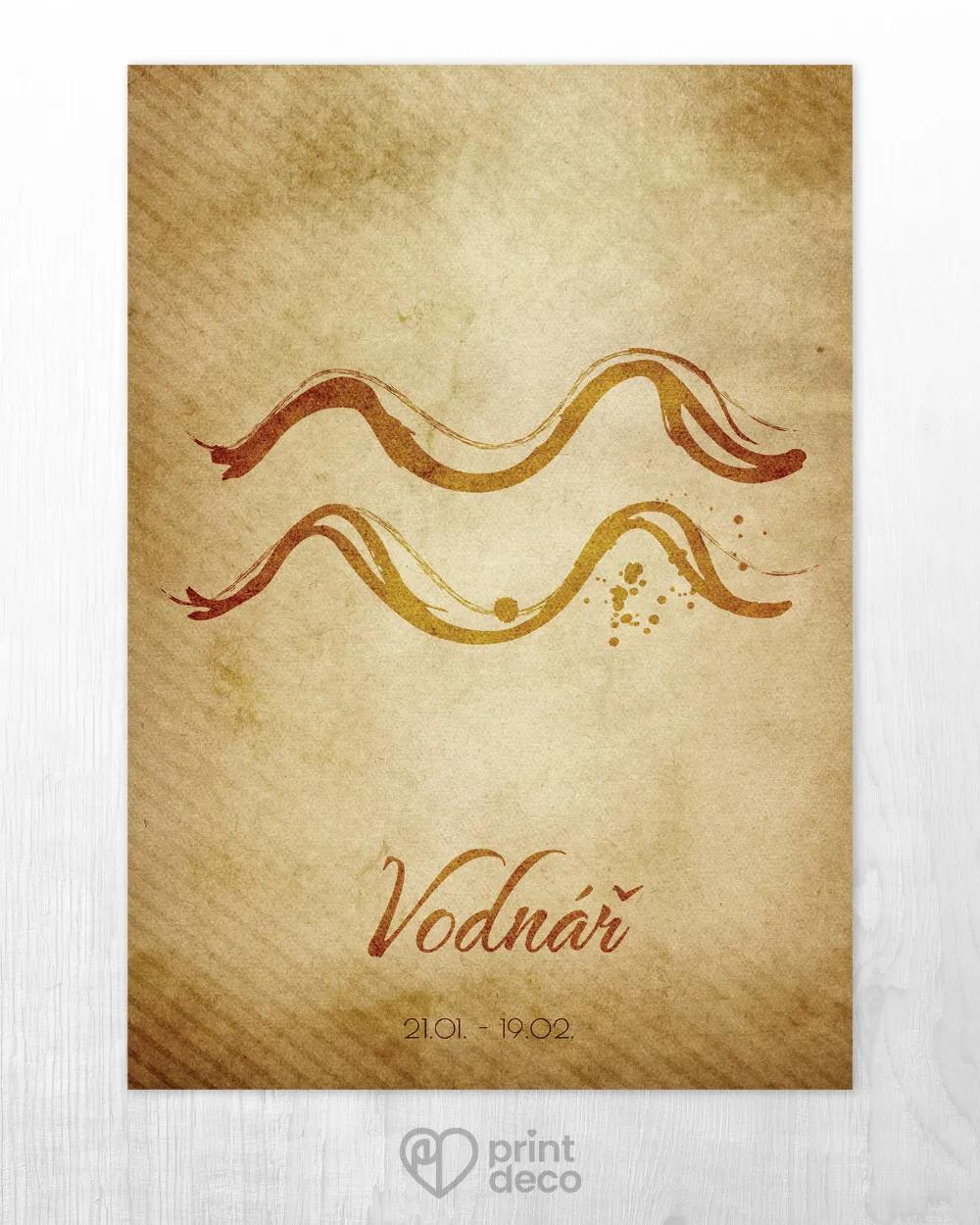 Plakát se znamením Vodnář - motiv 1