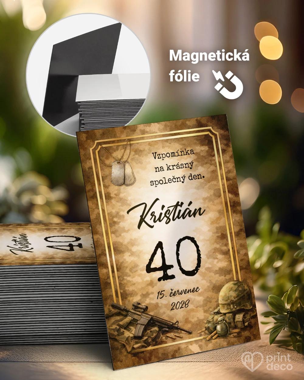 Památeční magnetky z oslavy pro vojáka 01